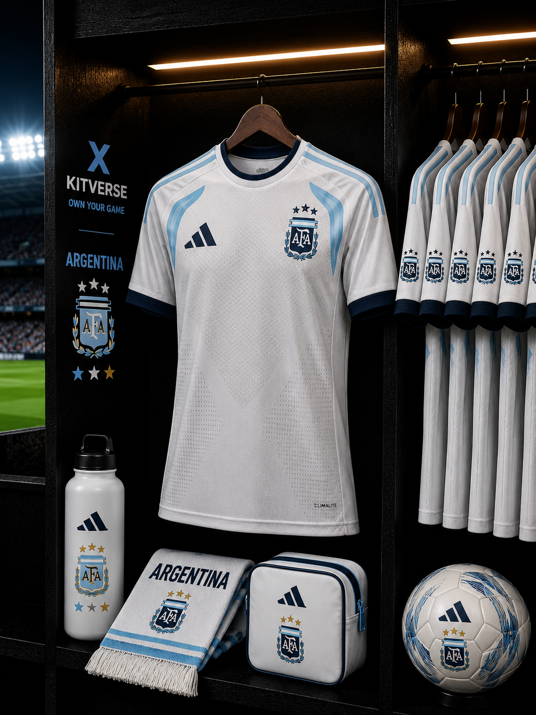 Argentina 2026 Away Football Jersey – Ice White