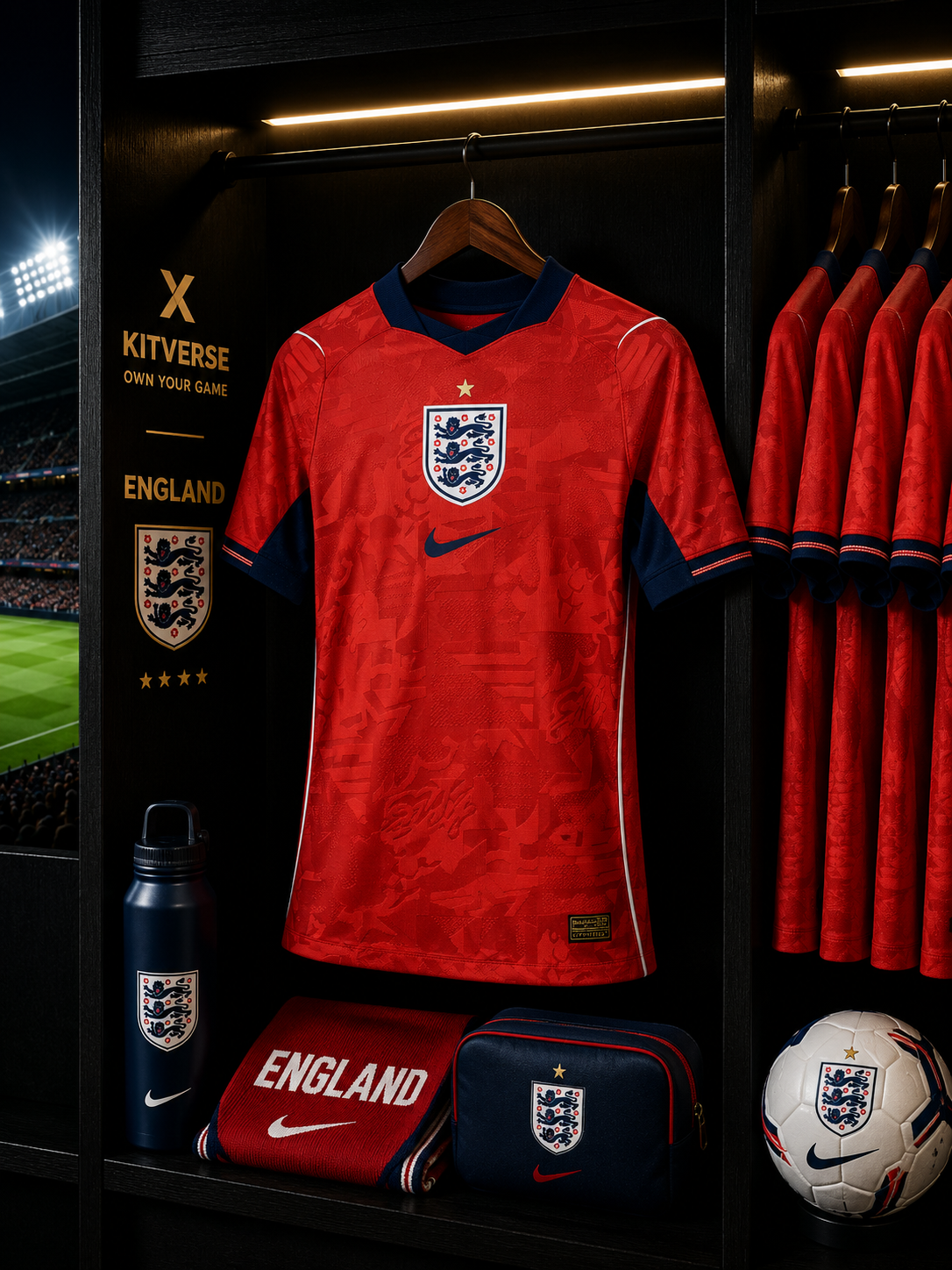 England 2026 Away Jersey – Red Lion Edition